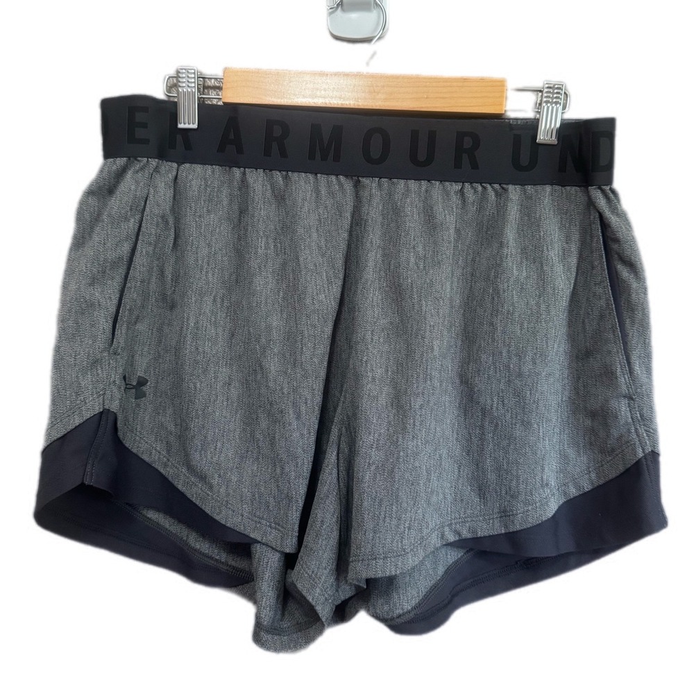 Under Armour Play Up 3.0 Shorts Womens 1X Gray Excellent Loose Fit Athletic
